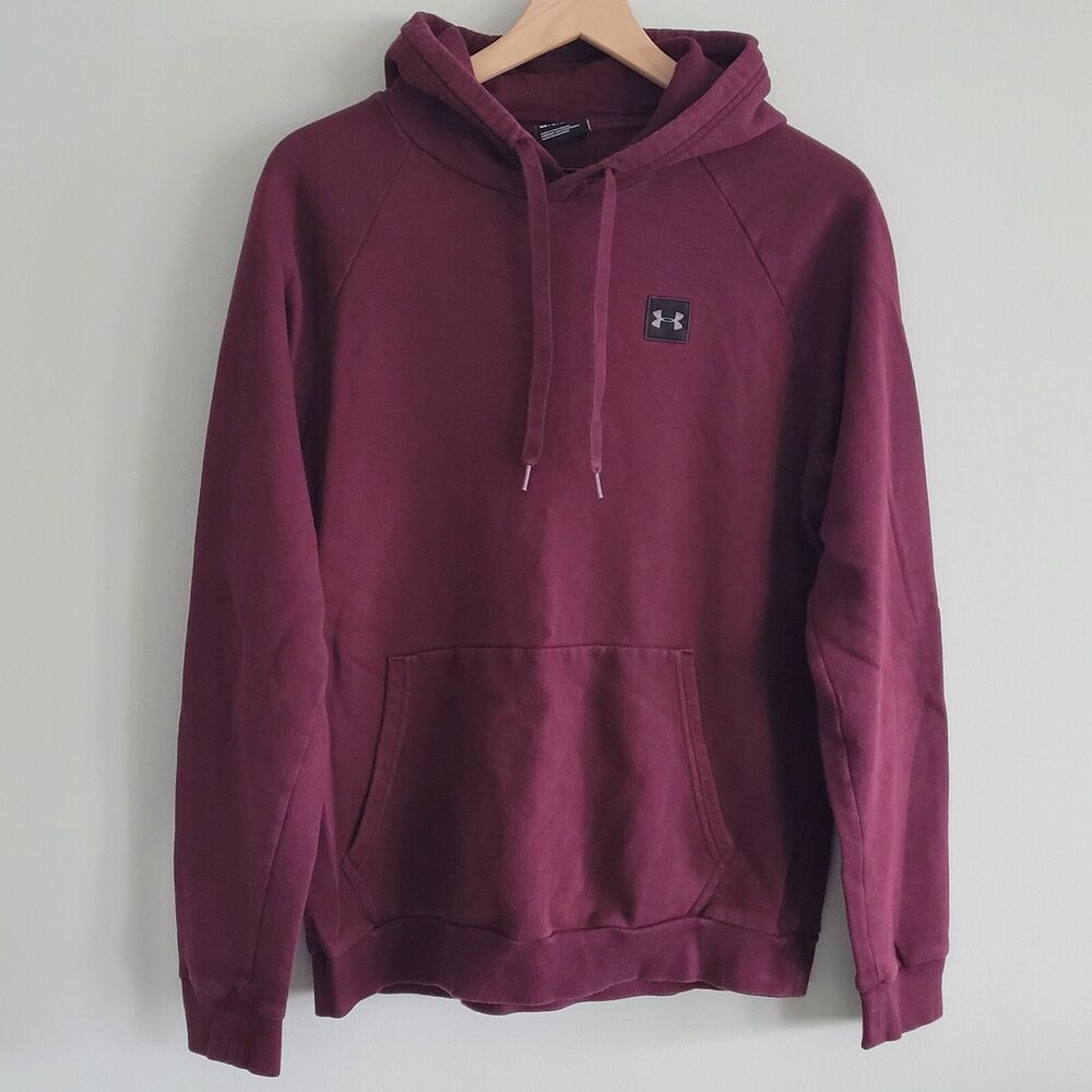 Under Armour Sweatshirt Womens Large Maroon Hoodie Pockets